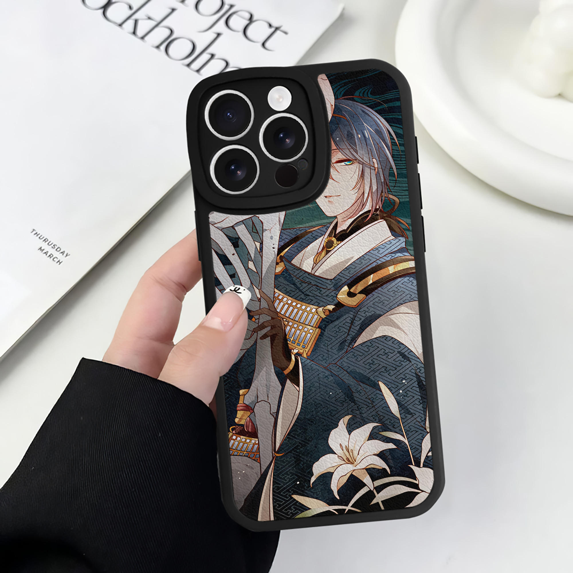 （画像用） 刀剣乱舞 Touken Ranbu 【iPhone 16シリーズ対応】シリコンスマホケース（レザー調） 材質：シリコン